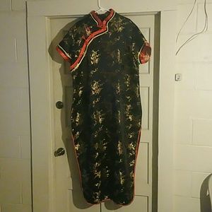 Traditional oriental dress kimono